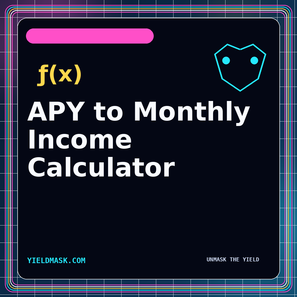 APY to Monthly Income Calculator neon typography card